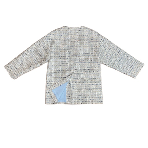 Blue Tweed Cardigan Jacket - Picture 3 of 9